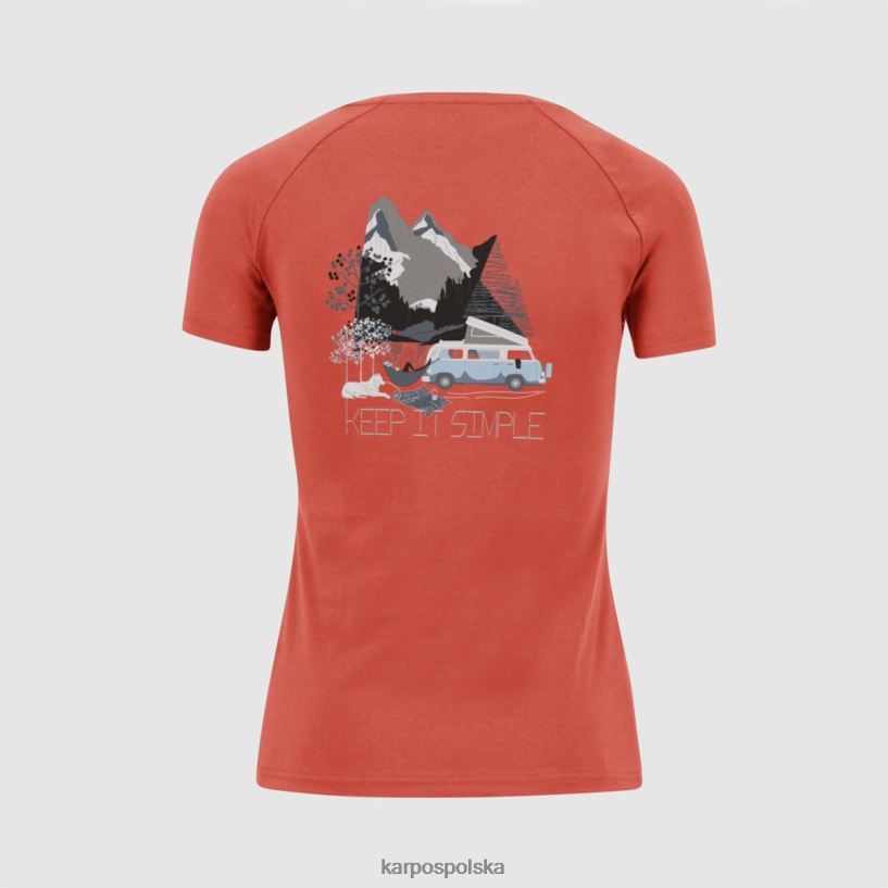 koszulka | gorący koral 40266X1366 kobiety Karpos Genzianella w koszulce