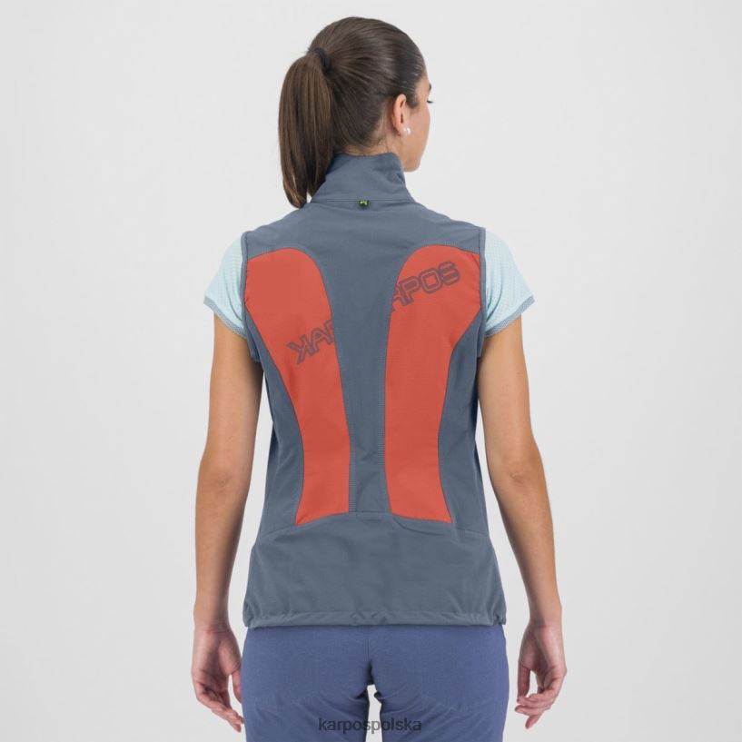 kamizelka | gorący koral/vintage indygo 40266X1102 kobiety Karpos parete w kamizelce