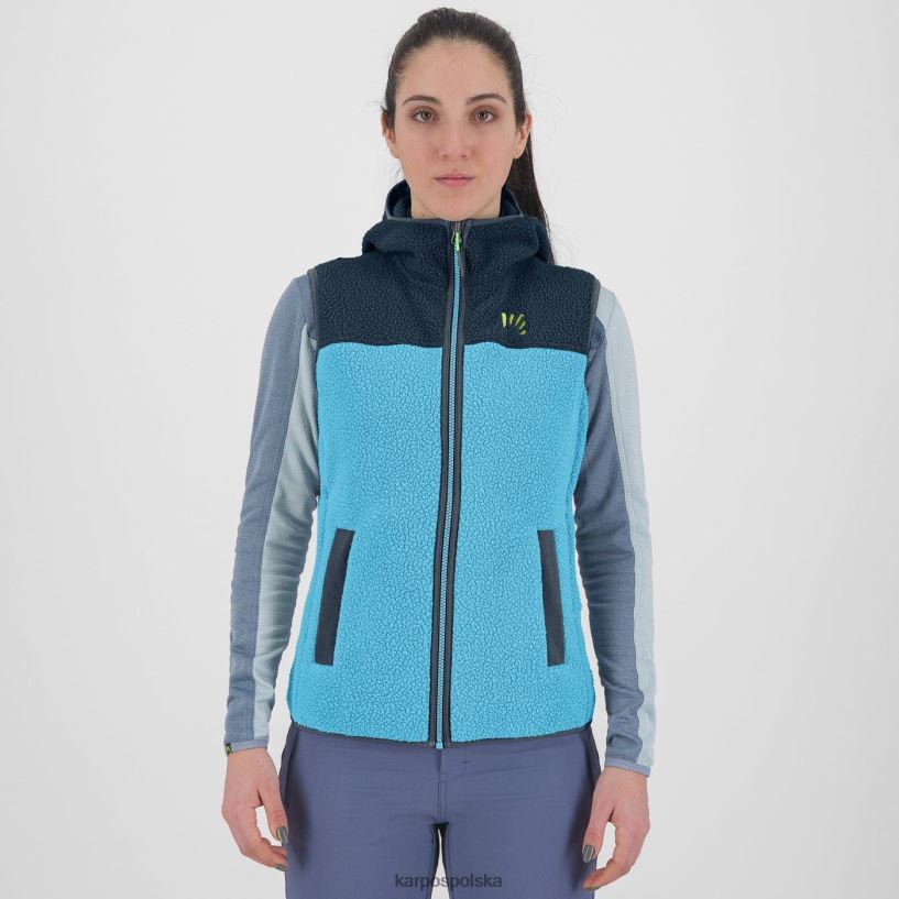 kamizelka | niebieski atol/północ 40266X1093 kobiety Karpos Bluza z kapturem z lat 80. i kamizelka