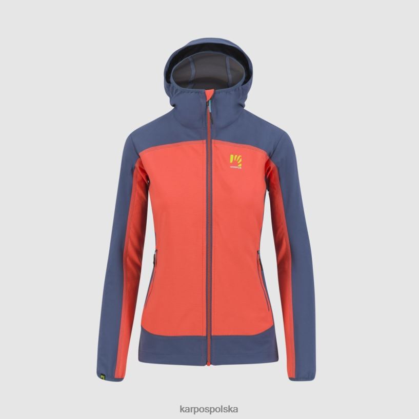 kurtka | gorący koral/vintage indygo 40266X1097 kobiety Karpos parete w kurtce