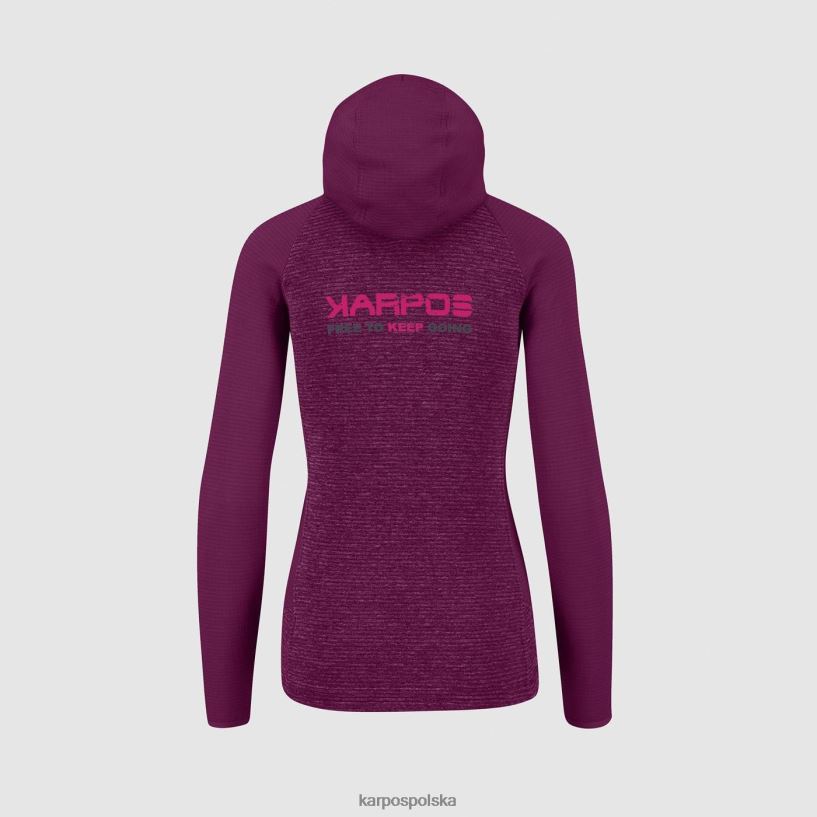 polar | Boysenberry 40266X1121 kobiety Karpos Camoscio z kapturem zapinanym na zamek