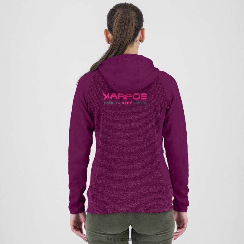 polar | Boysenberry 40266X1121 kobiety Karpos Camoscio z kapturem zapinanym na zamek