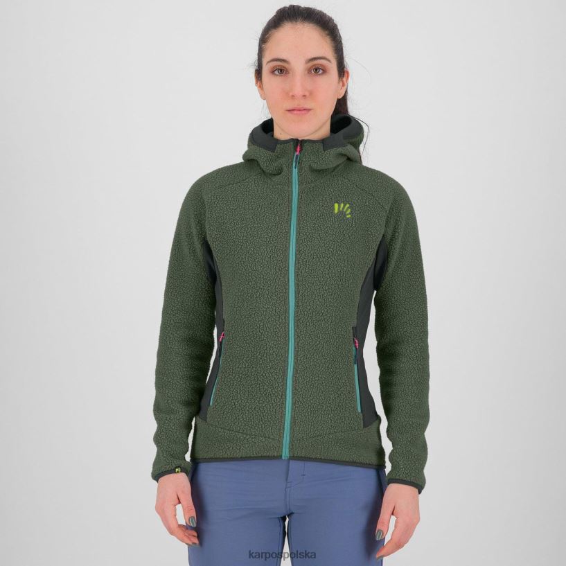 polar | czarny piasek/tymianek 40266X1113 kobiety Karpos Bluza z kapturem z lat 80. z polarem
