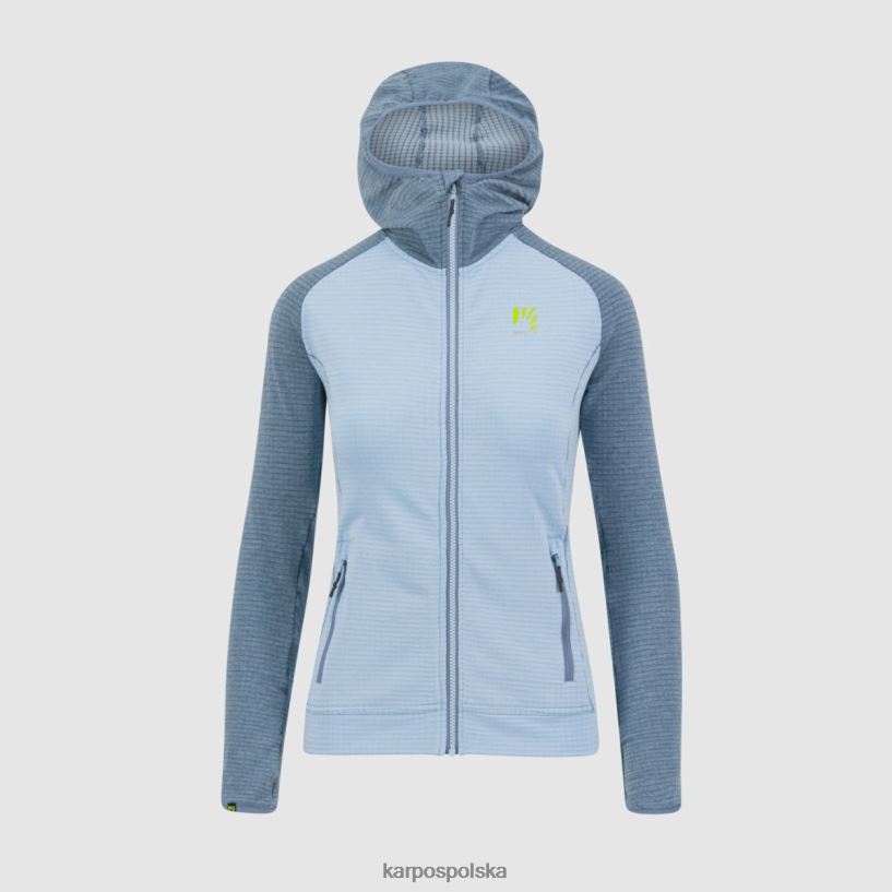 polar | jezioro akwamarynowe/wiosenne 40266X1167 kobiety Karpos ambrizzola w bluzie z kapturem i zamkiem na całej długości
