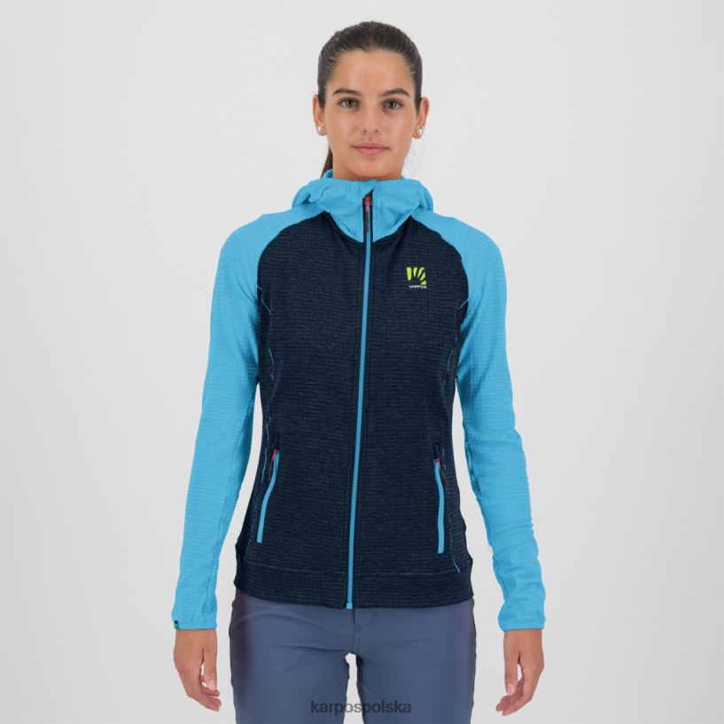 polar | kapitan nieba/niebieski atol 40266X1164 kobiety Karpos ambrizzola w bluzie z kapturem i zamkiem na całej długości
