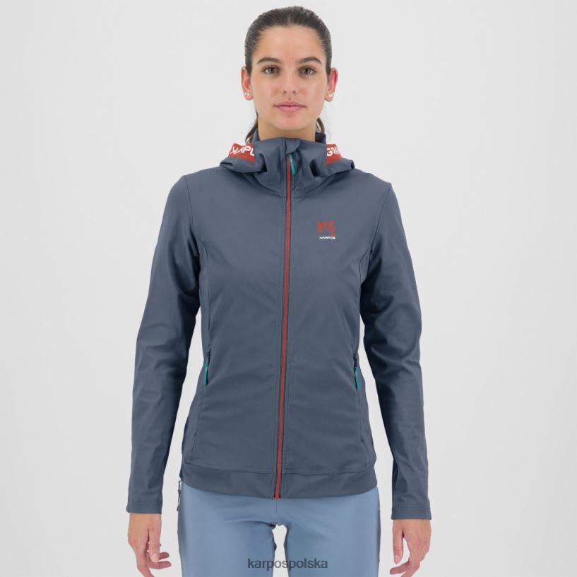 polar | vintage indygo/gorący koral 40266X1143 kobiety Karpos easyfrizz z bluzą z kapturem i zamkiem na całej długości