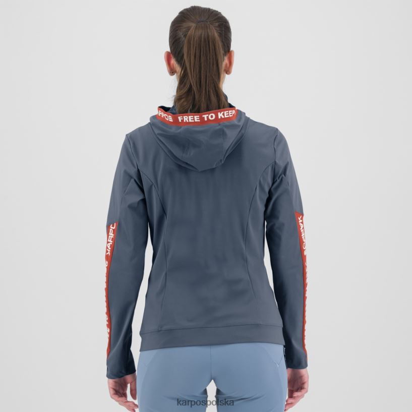 polar | vintage indygo/gorący koral 40266X1143 kobiety Karpos easyfrizz z bluzą z kapturem i zamkiem na całej długości