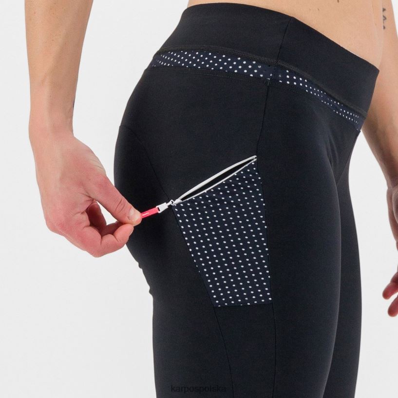 krótki | czarny biały 40266X1595 kobiety Karpos wyluzowany na Bermudach