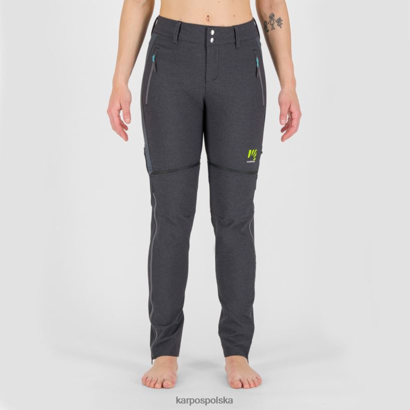 spodnie | czarny/ciemnoszary 40266X1429 kobiety Karpos Santa Croce w odpinanych spodniach