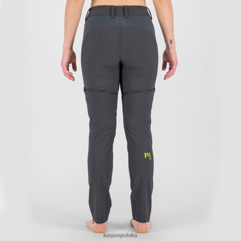 spodnie | czarny/ciemnoszary 40266X1429 kobiety Karpos Santa Croce w odpinanych spodniach