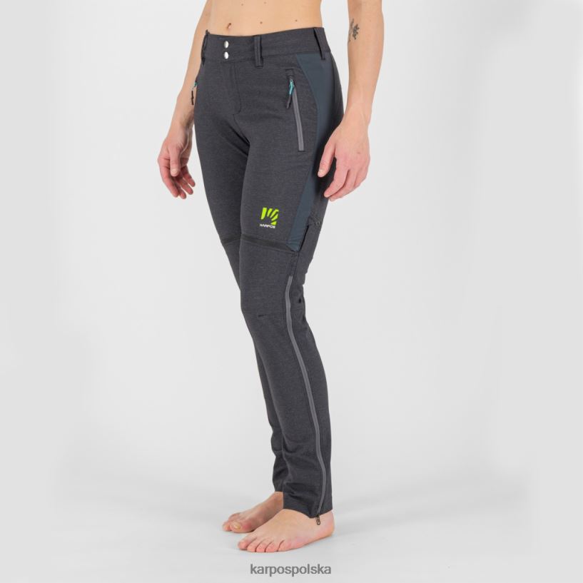 spodnie | czarny/ciemnoszary 40266X1429 kobiety Karpos Santa Croce w odpinanych spodniach