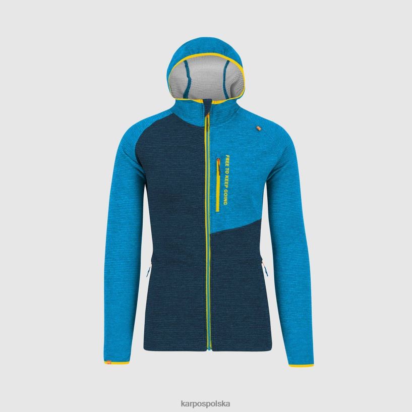 bluza z kapturem | błękit północy/diva 40266X179 mężczyźni Karpos Bluza z kapturem caoscio zapinana na zamek