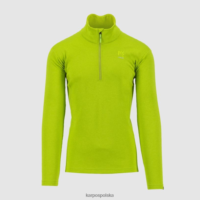 bluza z kapturem | limonkowy 40266X283 mężczyźni Karpos Zamek pizzocco do połowy