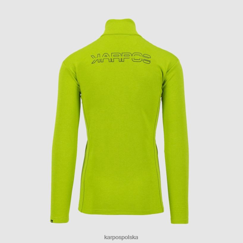 bluza z kapturem | limonkowy 40266X283 mężczyźni Karpos Zamek pizzocco do połowy