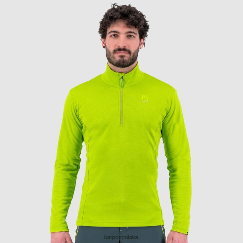 bluza z kapturem | limonkowy 40266X283 mężczyźni Karpos Zamek pizzocco do połowy