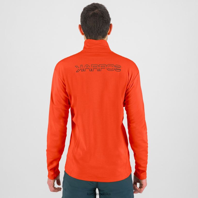 bluza z kapturem | pikantna pomarańcza 40266X289 mężczyźni Karpos Zamek pizzocco do połowy