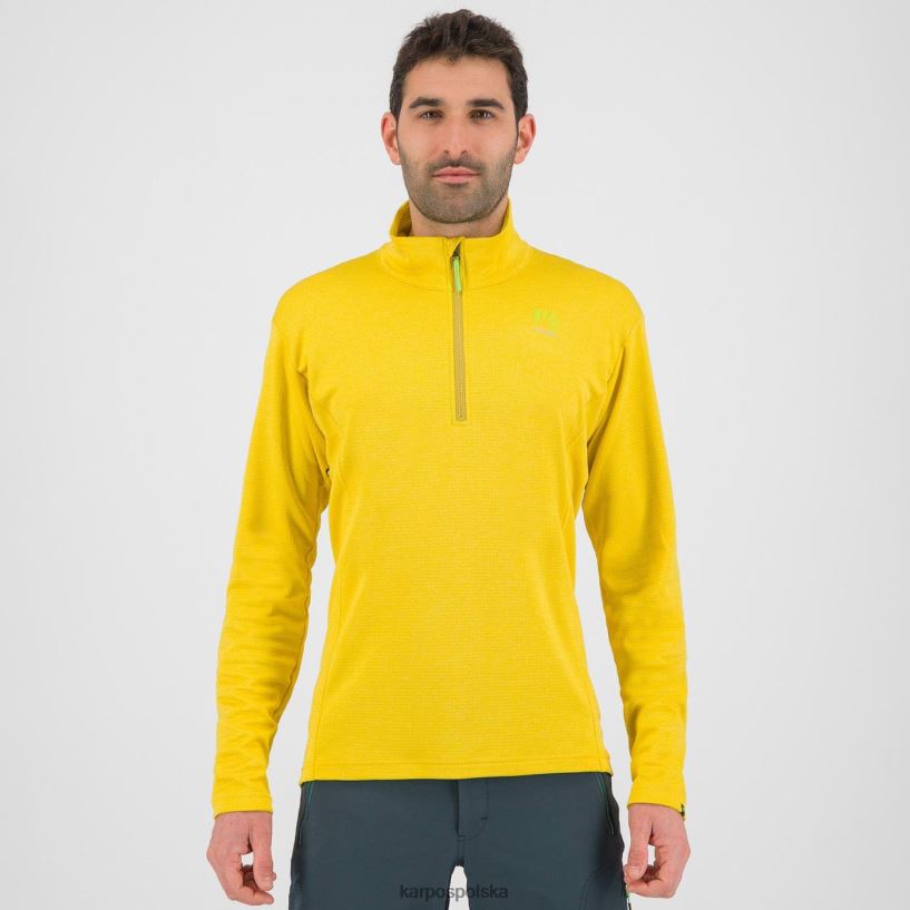 bluza z kapturem | siarka 40266X294 mężczyźni Karpos Zamek pizzocco do połowy