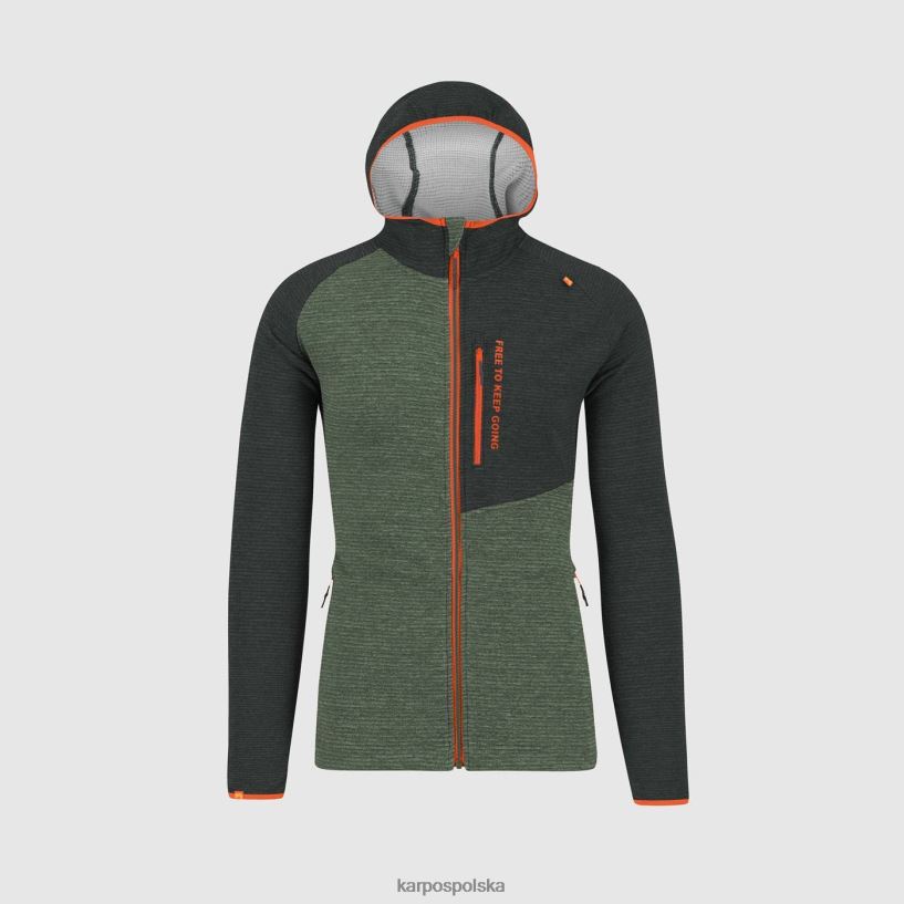 bluza z kapturem | tymianek/czarny piasek 40266X178 mężczyźni Karpos Bluza z kapturem caoscio zapinana na zamek