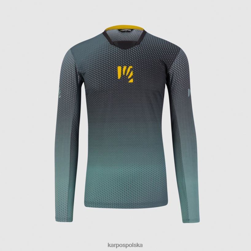 koszulka | czarny/północnoatlantycki/cytrynowy 40266X321 mężczyźni Karpos koszulka val di dentro ls