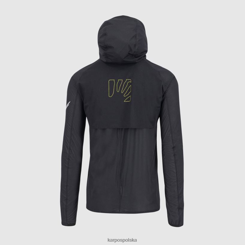 kurtka | czarno-zielona fluo 40266X65 mężczyźni Karpos kurtka przeciwdeszczowa lavaredo