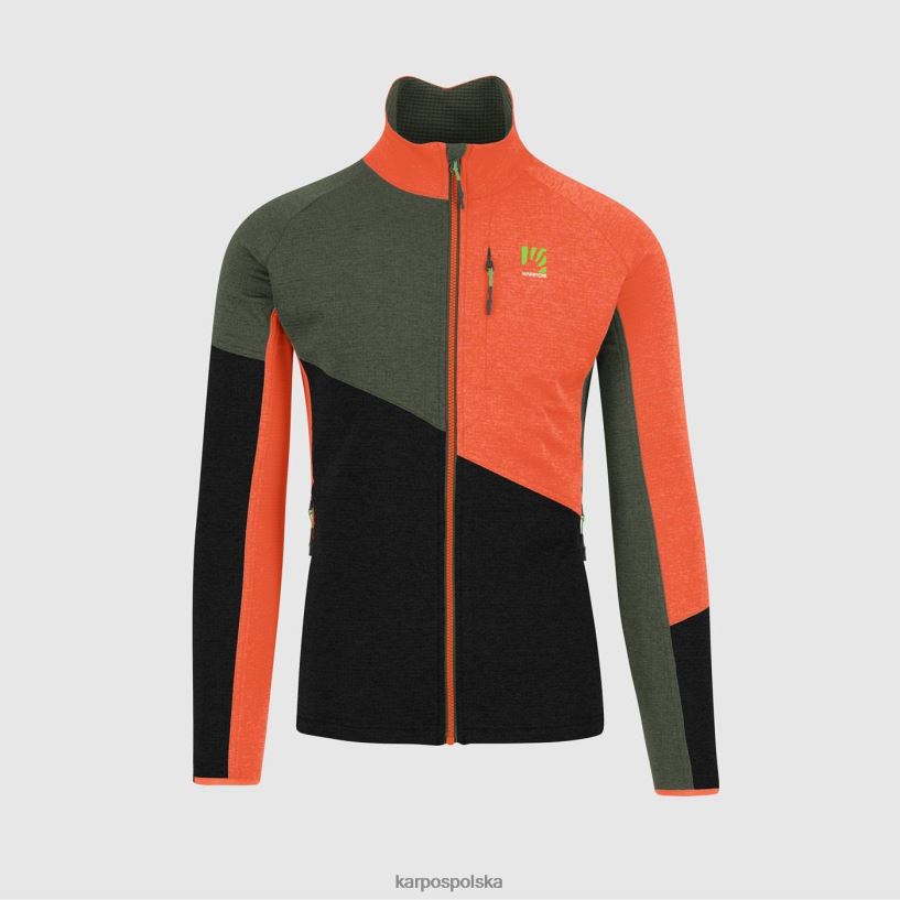 polar | czarny piasek/tymianek/pikantna pomarańcza 40266X241 mężczyźni Karpos Polar federa z zamkiem błyskawicznym na całej długości